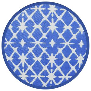 vidaXL Tapis d'ext&eacute;rieur ARAKIL bleu et blanc &Oslash;120 cm PP