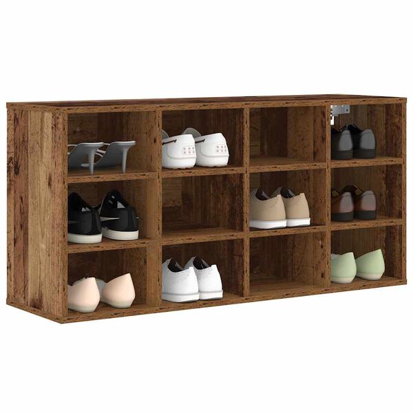 vidaXL Cabinet &agrave; chaussures avec &eacute;tag&egrave;re Bois ancien 103 x 30 x 51 cm