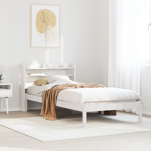 vidaXL Cadre de lit sans matelas blanc 100x200 cm bois de pin massif