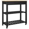 vidaXL Chariot de cuisine MONZA Noir 84 x 40 x 88,5 cm