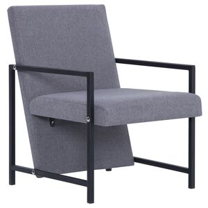 vidaXL Fauteuil avec pieds chromés gris clair tissu
