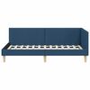 vidaXL Cadre de lit d'angle Bleu 80 cm x 200 cm Tissu et Contreplaqu&eacute;