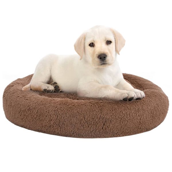 vidaXL Coussin lavable pour chiens/chats Marron 70x70x15 cm Peluche