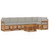 vidaXL Ensemble de canap&eacute;s d'ext&eacute;rieur 7 pc Gris Naturel et Clair