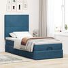 vidaXL Cadre de lit ottoman avec matelas bleu fonc&eacute; 80x200 cm velours