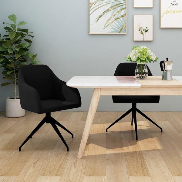 vidaXL Chaises &agrave; manger lot de 2 Noir Velours