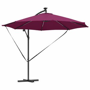 vidaXL Parasol 294 x 294 x 248 cm Polyester et Aluminium Bordeaux