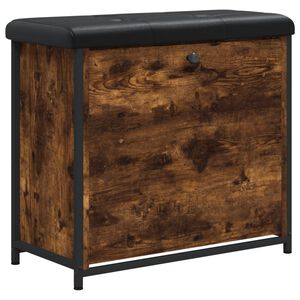 vidaXL Banc à chaussures avec tiroir rabattable chêne fumé 62x32x56 cm