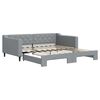 vidaXL Lit de jour avec lit gigogne gris clair 100x190 cm tissu