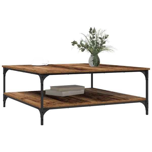 vidaXL Table basse Bois ancien 100 x 100 x 40 cm Bois d'ing&eacute;nierie