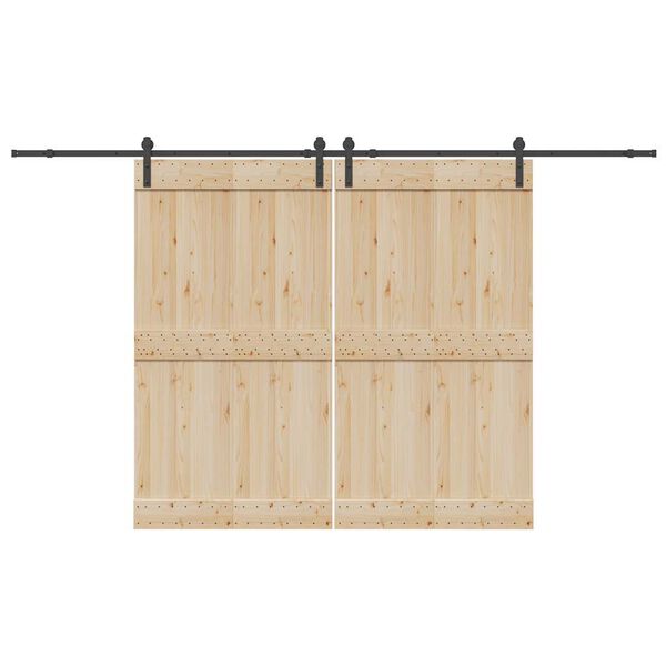vidaXL Kit de quincaillerie de porte coulissante 366 cm acier noir