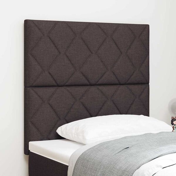 vidaXL Tête de lit avec des lumières à LED Réglable Marron 90 cm tissu