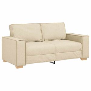 vidaXL Canap&eacute; 2 places Cr&egrave;me 140 cm Tissu