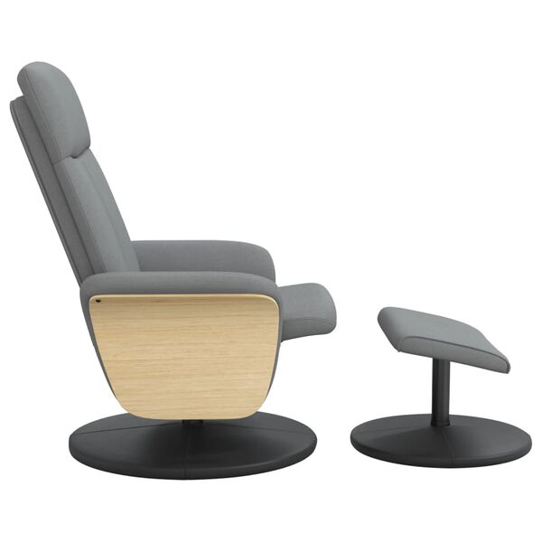 vidaXL Fauteuil inclinable avec repose-pied gris clair tissu
