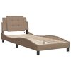 vidaXL Cadre de lit avec LED sans matelas Zadar cappuccino 90x190 cm