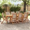 vidaXL Ensemble &agrave; manger de jardin 9pcs bois d'acacia solide textil&egrave;ne