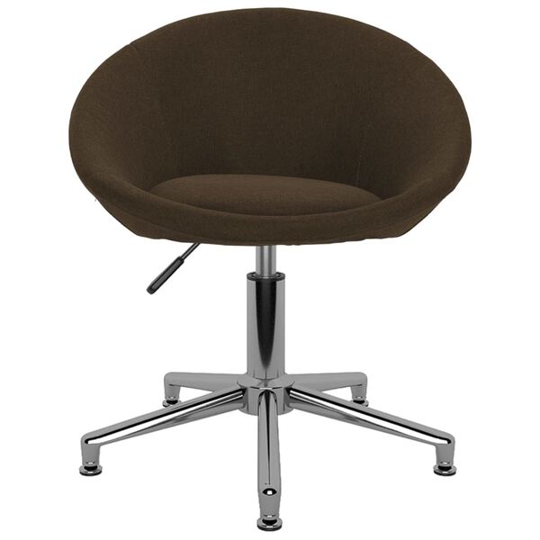 vidaXL Chaises pivotantes &agrave; manger lot de 4 marron fonc&eacute; tissu