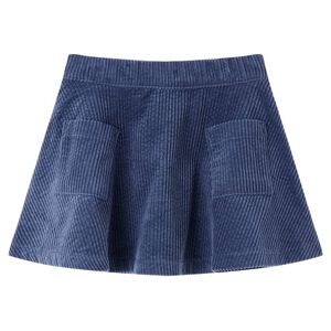 vidaXL Jupe &agrave; poches en velours c&ocirc;tel&eacute; pour enfants bleu marine 92