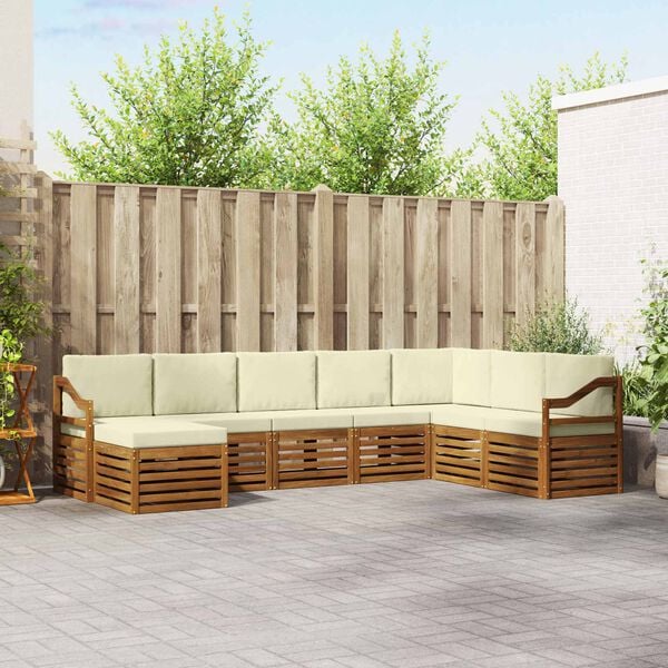 vidaXL Ensembles de canap&eacute;s avec coussin 8 pcs Naturel et Cr&egrave;me