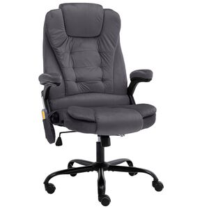 vidaXL Chaise de bureau de massage Gris fonc&eacute; Velours