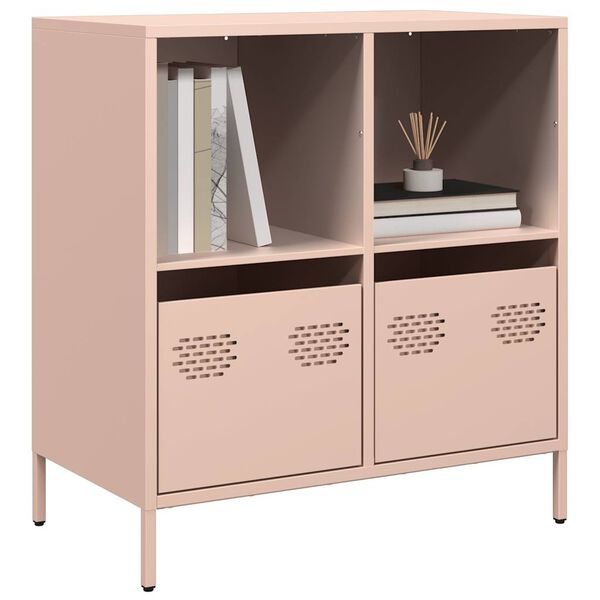 vidaXL Buffet rose 68x39x73,5 cm acier lamin&eacute; &agrave; froid