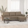 vidaXL Canap&eacute; &agrave; 3 places avec repose-pieds Taupe 180 cm Tissu