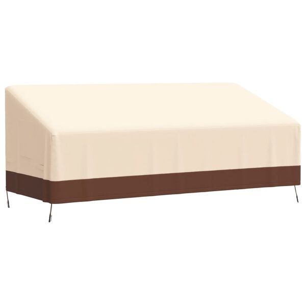 vidaXL Housse de banc 3 places beige 204x86x48/73 cm oxford 600D