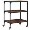 vidaXL Chariot de cuisine ch&ecirc;ne marron 60x41x76 cm bois d'ing&eacute;nierie