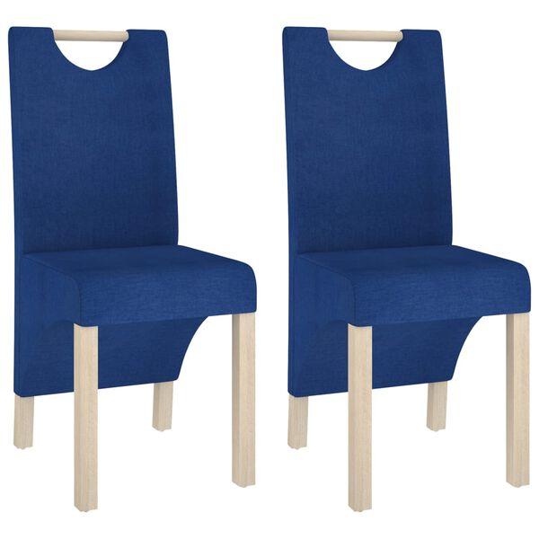 vidaXL Chaises &agrave; manger lot de 2 bleu tissu
