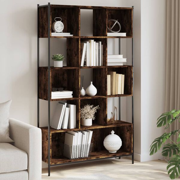 vidaXL Biblioth&egrave;que ch&ecirc;ne fum&eacute; 102x28x172 cm bois d'ing&eacute;nierie