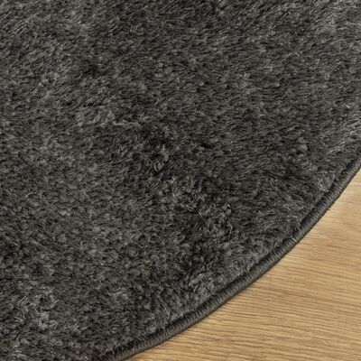 vidaXL Tapis ISTAN à poils longs aspect brillant anthracite Ø 160 cm