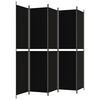vidaXL Cloison de s&eacute;paration 5 panneaux Noir 250x220 cm Tissu