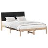vidaXL Cadre de lit Marron et noir 140 x 190 cm Bois massif en pin