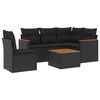 vidaXL Salon de jardin 6 pcs avec coussins noir r&eacute;sine tress&eacute;e