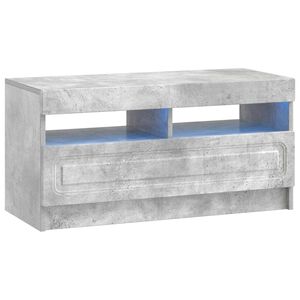 vidaXL Meuble TV LED Gris b&eacute;ton Bois d'ing&eacute;nierie
