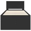 vidaXL Lit d'appoint avec tiroir Noir 100 x 200 cm Bois d'ing&eacute;nierie