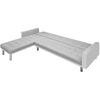 vidaXL Canap&eacute;-lit d'angle tissu 218 x 155 x 69 cm blanc et gris
