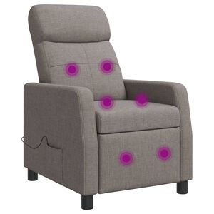 vidaXL Fauteuil de massage inclinable Taupe Tissu