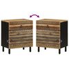 vidaXL Table de chevet noir 50x33x60 cm bois de manguier massif brut