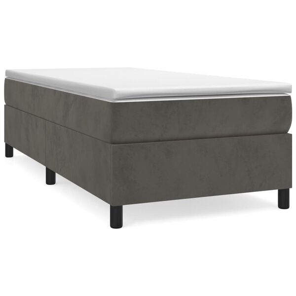 vidaXL Sommier &agrave; lattes de lit avec matelas Gris fonc&eacute; 100x200 cm