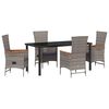 vidaXL Ensemble de salle &agrave; manger pour jardin 5 pc Gris