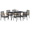 vidaXL Ensemble de salle &agrave; manger pour jardin 7 pcs Noir polyrotin