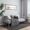 vidaXL Cadre de canap&eacute;-lit sans matelas blanc m&eacute;tal 90x200 cm