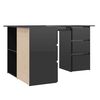 vidaXL Bureau d'angle Noir brillant 145x100x76 cm Agglom&eacute;r&eacute;