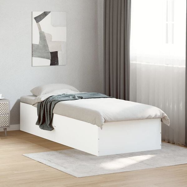 vidaXL Cadre de lit sans matelas blanc 90x200 cm