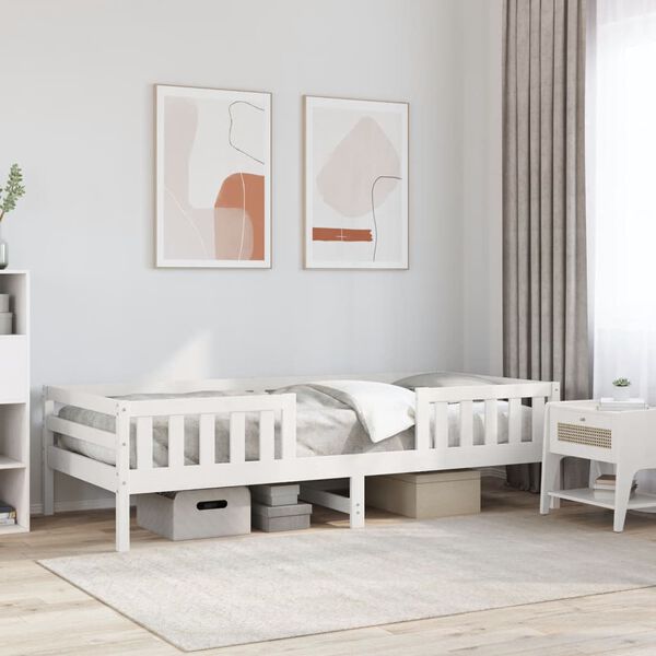 vidaXL Cadre de lit sans matelas blanc 75x190 cm bois de pin massif