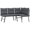 vidaXL Bancs de jardin avec coussins lot de 2 acier enduit de poudre