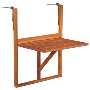 vidaXL Table suspendue de balcon 64,5x44x80 cm Bois d'acacia massif