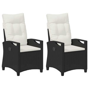 vidaXL Chaise de jardin 2 pc Noir et Cr&egrave;me Acier et Polyester