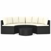 vidaXL Salon de jardin 5 pcs avec coussins R&eacute;sine tress&eacute;e Noir